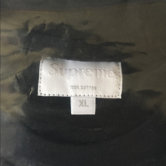 Supreme Curve Logo Tee Black SS17 - Picture 3 of 5